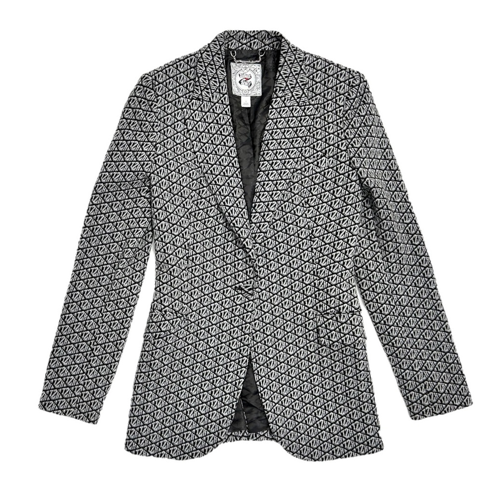 EUC Tommy Hilfiger Black and White Patterned Blazer - Picture 2 of 12
